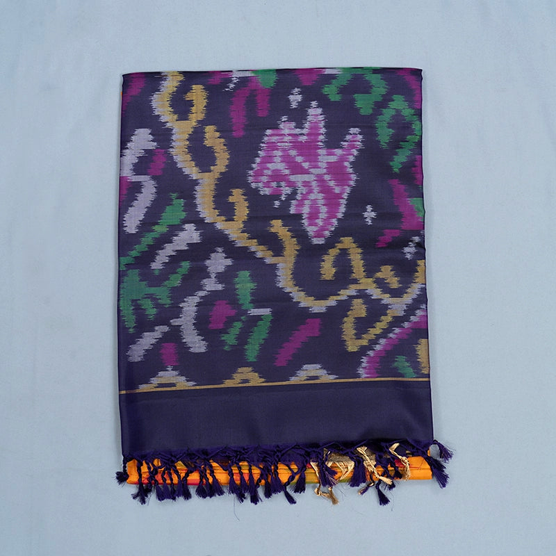 Hayagrivas Mambazham Orange Handloom Ikkat Soft Silk Saree KBE2150A1-10