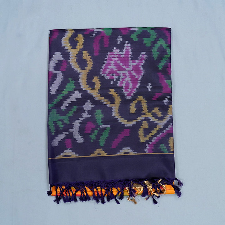 Hayagrivas Mambazham Orange Handloom Ikkat Soft Silk Saree KBE2150A1-10