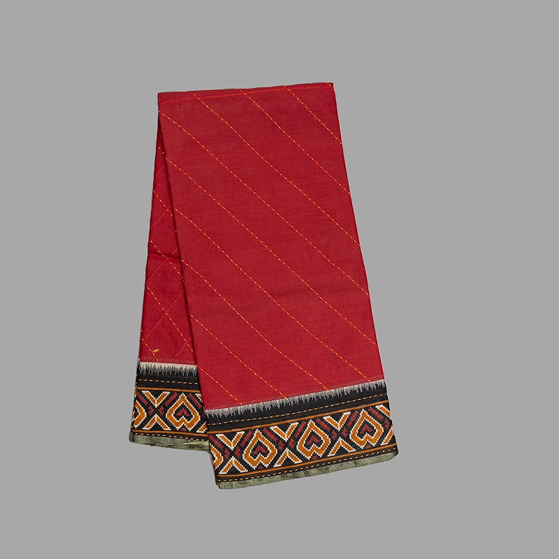 Hayagrivas Red Fancy Cotton Sarees KBE2383B10-5