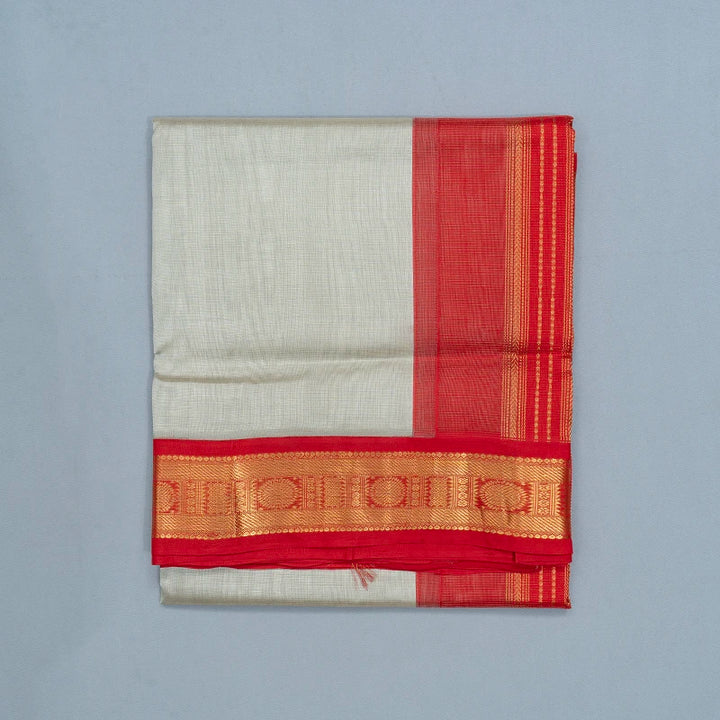 Hayagrivas Silver Grey Pure Silk Cotton Saree SSCBF56E1-6