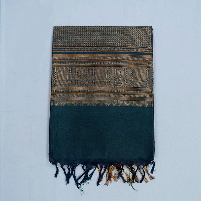 Hayagrivas Bottle Green Kora Silk Cotton Saree SSCBF14D6-32
