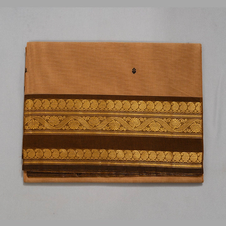 Hayagrivas Khaki Brown Handloom Chettinad Cotton Saree KSBE86A4-17