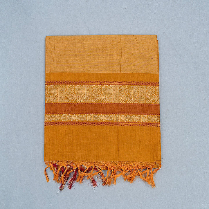 Hayagrivas Mustard Yellow Handloom Kanchi Cotton Saree SSCBF103F7-4
