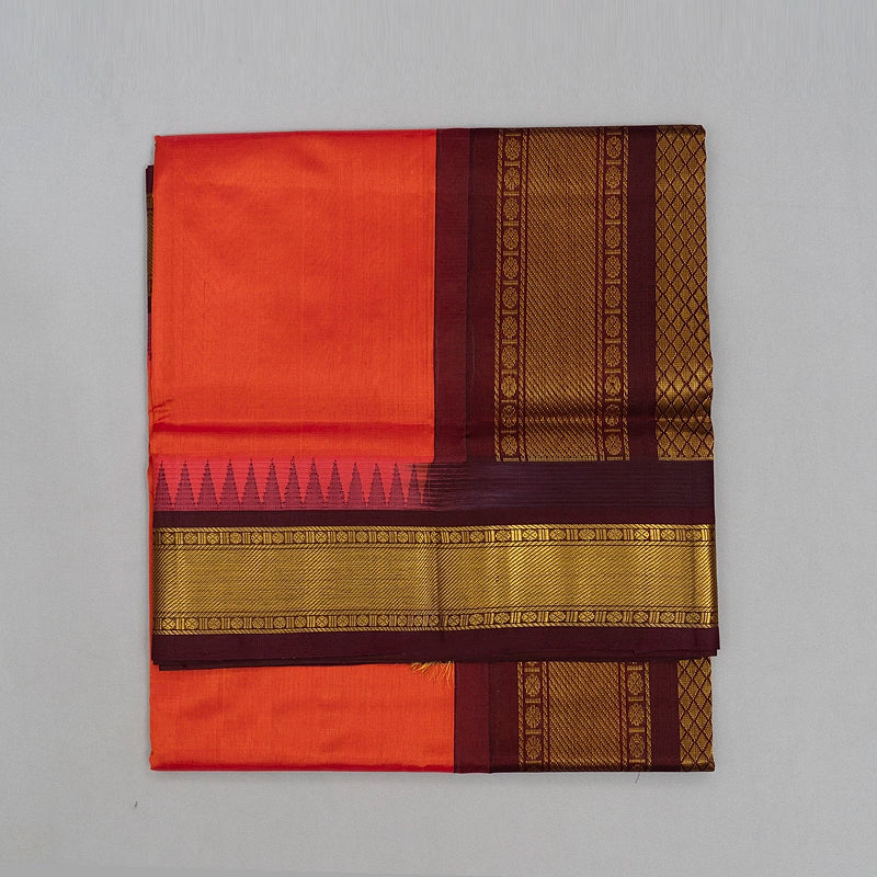 Hayagrivas Rust Pure Silk Cotton Saree SSCBF34D3-33