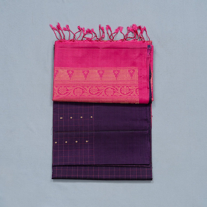 Hayagrivas Purple Handloom Soft Silk Saree KBF535G5-2