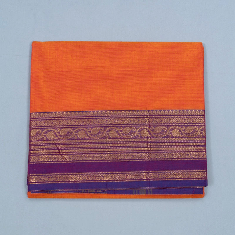 Hayagrivas Orange Handloom Chettinad Cotton Saree SSKBF87F1-4