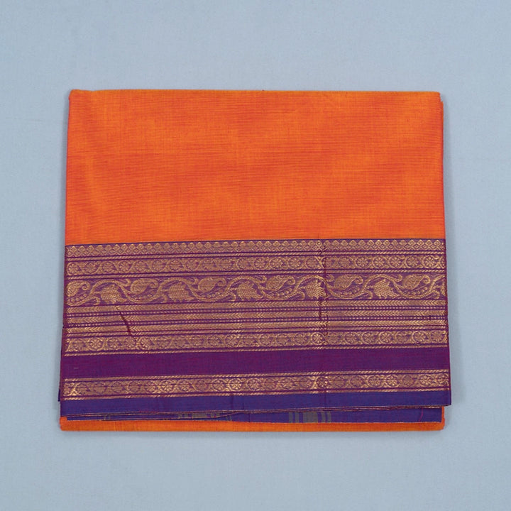 Hayagrivas Orange Handloom Chettinad Cotton Saree SSKBF87F1-4