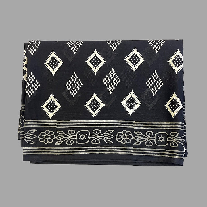 Hayagrivas Black Jaipur Cotton Saree SSCBF73E7-7