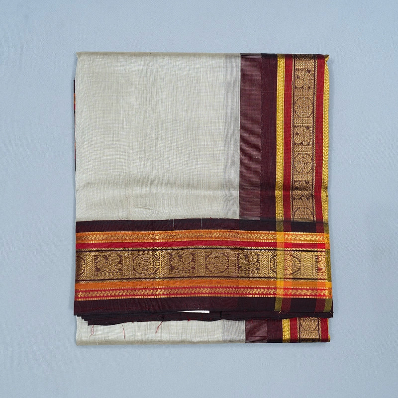 Hayagrivas Light Grey Pure Silk Cotton Saree SSCBF56E11-8