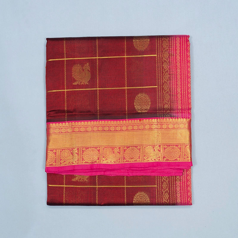 Hayagrivas Araku Maroon Pure Silk Cotton Saree SSCBF16D5-8
