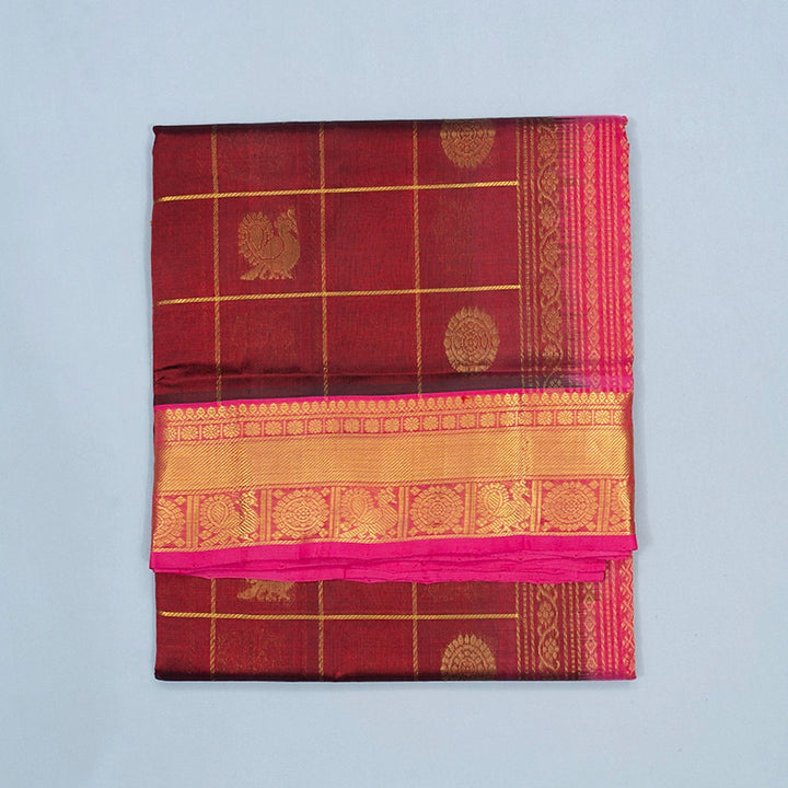 Hayagrivas Araku Maroon Pure Silk Cotton Saree SSCBF16D5-8