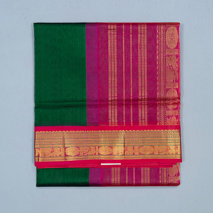 Hayagrivas Bottle Green Pure Silk Cotton Saree SSCBF56E9-20