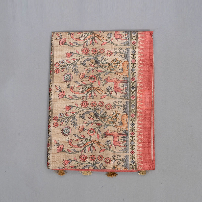 Hayagrivas Beige Fancy Cotton Saree KBE1907L1-54