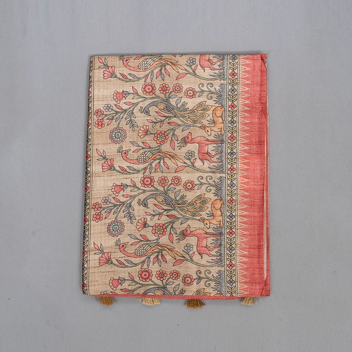 Hayagrivas Beige Fancy Cotton Saree KBE1907L1-54