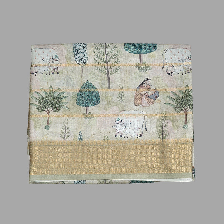 Hayagrivas Pale Olive Green Fancy Cotton Sarees KBE2164A6-18