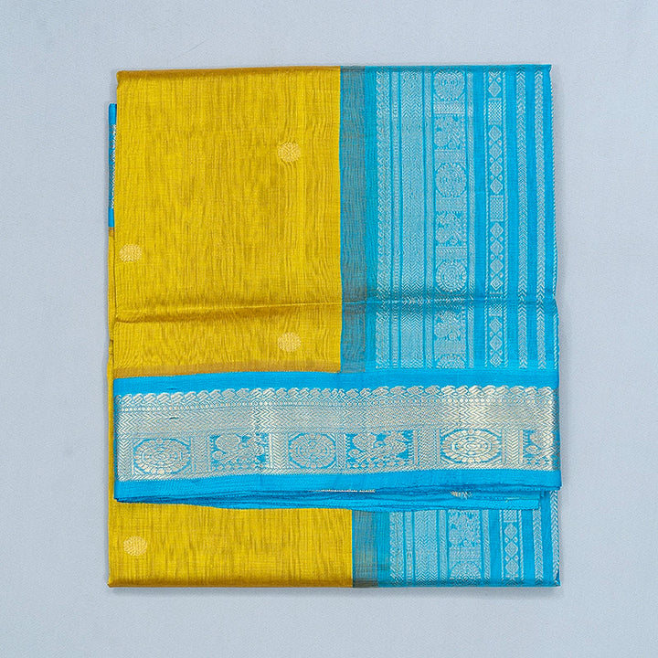 Hayagrivas Yellowish-Green Pure Silk Cotton Saree SSCBF34D5-4