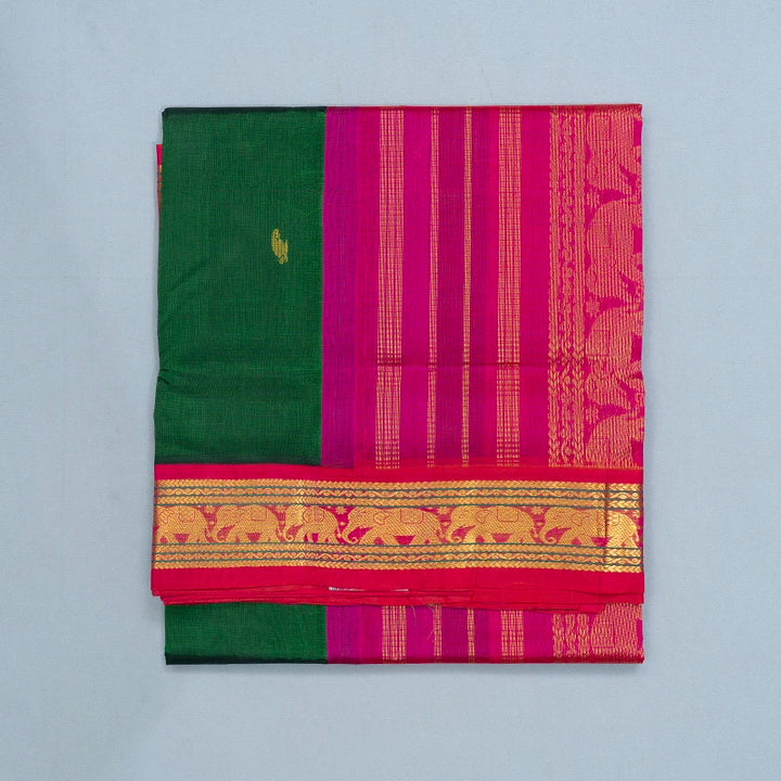 Hayagrivas Bottle Green Pure Silk Cotton Saree SSCBF16D1-4
