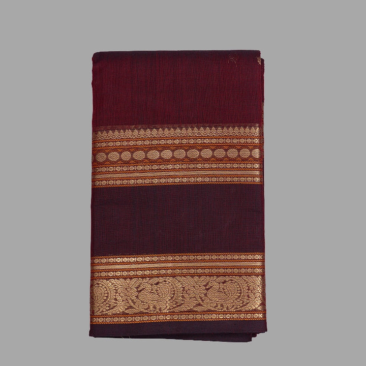 Hayagrivas Maroon Handloom Kanchi Cotton Saree SSCBF66E7-4