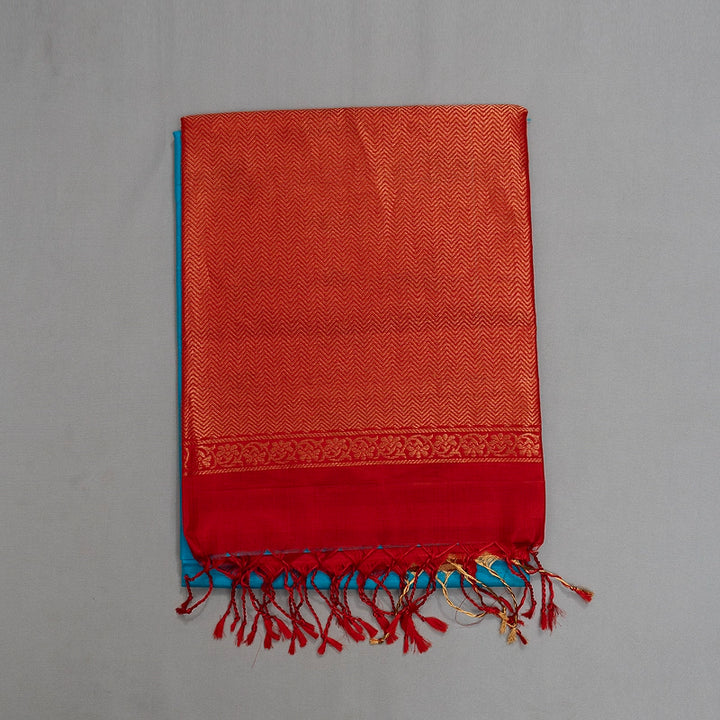 Hayagrivas Sky Blue Handloom Soft Silk Saree KSBE28I3-1
