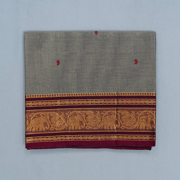 Hayagrivas Elephant Grey Handloom Chettinad Cotton Saree SSKBF86F1-93