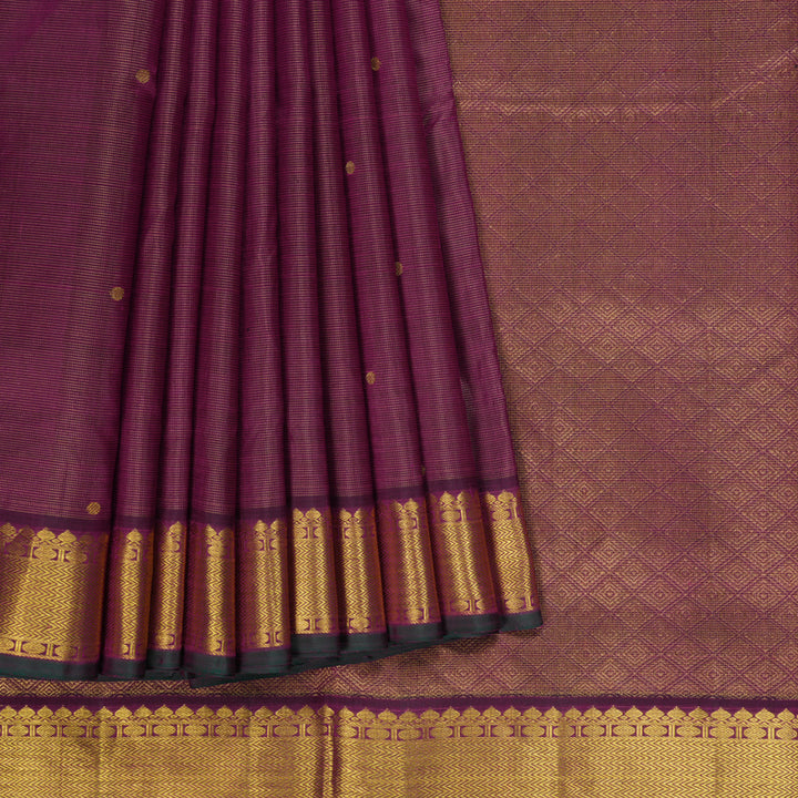 Hayagrivas Handloom Purple Ten Yards Silk Saree KBE845H10-1