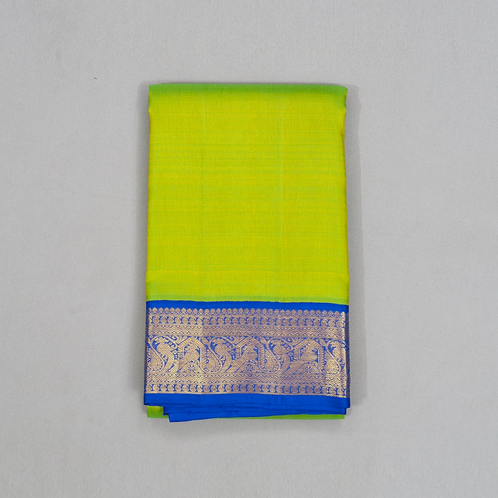 Hayagrivas Handloom Fluorescent Green Kanjivaram Silk Saree with Ms Blue Border KBF203E4-1