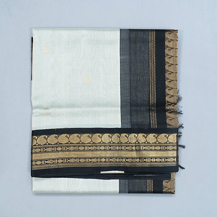 Hayagrivas Light Grey Pure Silk Cotton Saree SSCBF34D4-32