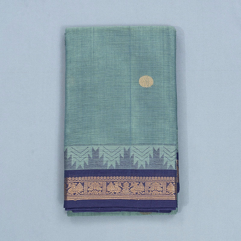 Hayagrivas Powder Green Handloom Kanchi Cotton Saree SSCBF66E4-16
