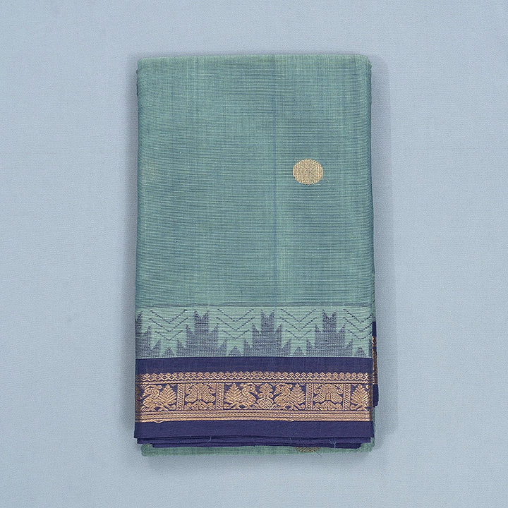Hayagrivas Powder Green Handloom Kanchi Cotton Saree SSCBF66E4-16