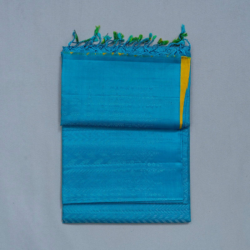 Hayagrivas Sky Blue Handloom Soft Silk Saree KBF534G20-1