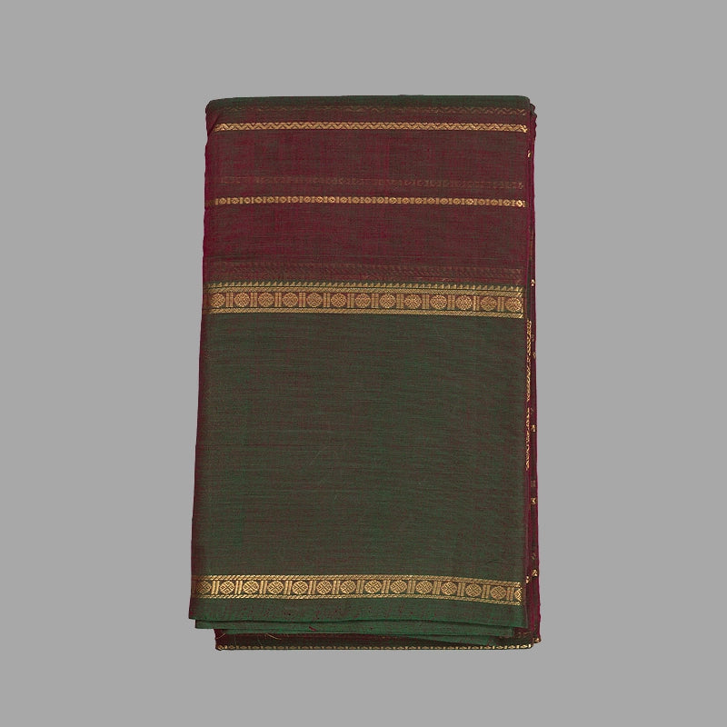 Hayagrivas Manthalir Green Handloom Kanchi Cotton Saree SSCBF66E7-3