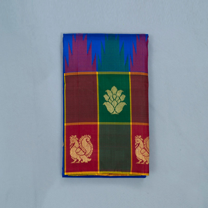 Hayagrivas MS Blue Handloom Kanjivaram Silk Saree KBF448F4-5