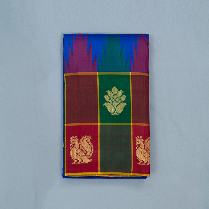 Hayagrivas MS Blue Handloom Kanjivaram Silk Saree KBF448F4-5