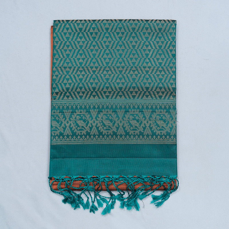 Hayagrivas Rust Orange Handloom Soft Silk Saree KBF535G10-4
