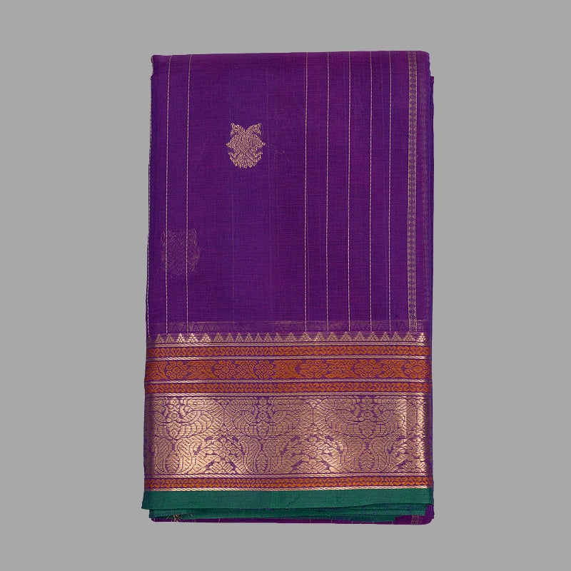Hayagrivas Purple Handloom Kanchi Cotton Saree SSCBF66E7-6