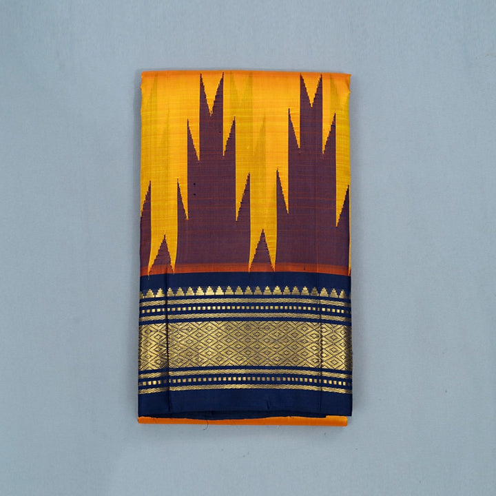 Hayagrivas Mambazham Orange Pure One-sided border Kanjivaram Silk Saree KBF514F2-17