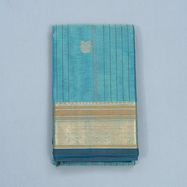 Hayagrivas Powder Blue Handloom Kanchi Cotton Saree SSCBF66E7-5