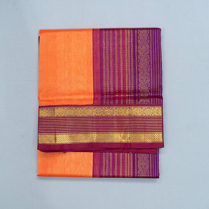 Hayagrivas Peach Orange Pure Silk Cotton Saree SSCBF34D1-9