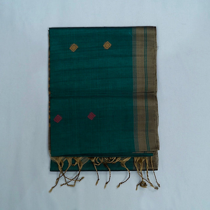 Hayagrivas Rama Green Ikkat Kora Silk Cotton Saree KSBE92A10-12