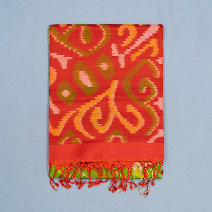 Hayagrivas Parrot Green Handloom Ikkat Soft Silk Saree KBE2150A1-25