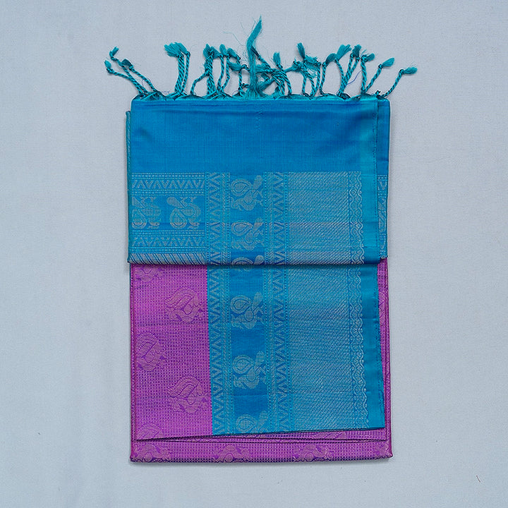 Hayagrivas Purple Handloom Soft Silk Saree KBE2106A31-2