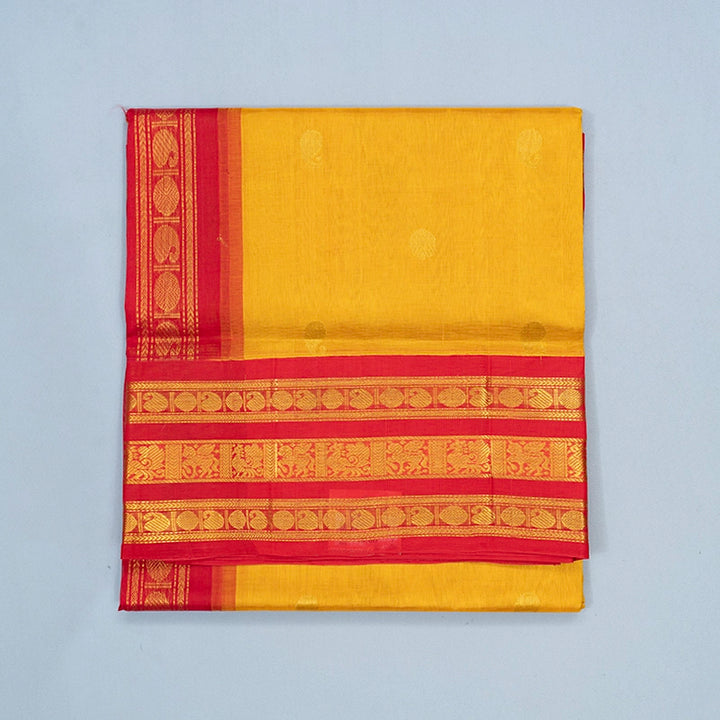 Hayagrivas Mustard Yellow Pure Silk Cotton Saree SSCBF16D4-3