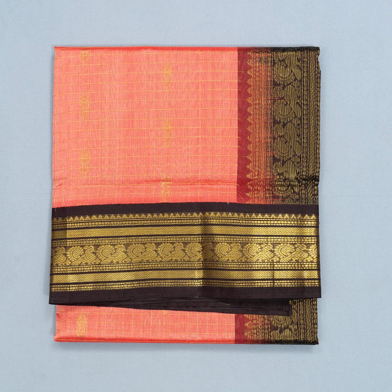 Hayagrivas Peach Pink Pure Silk Cotton Saree SSCBF55E1-6