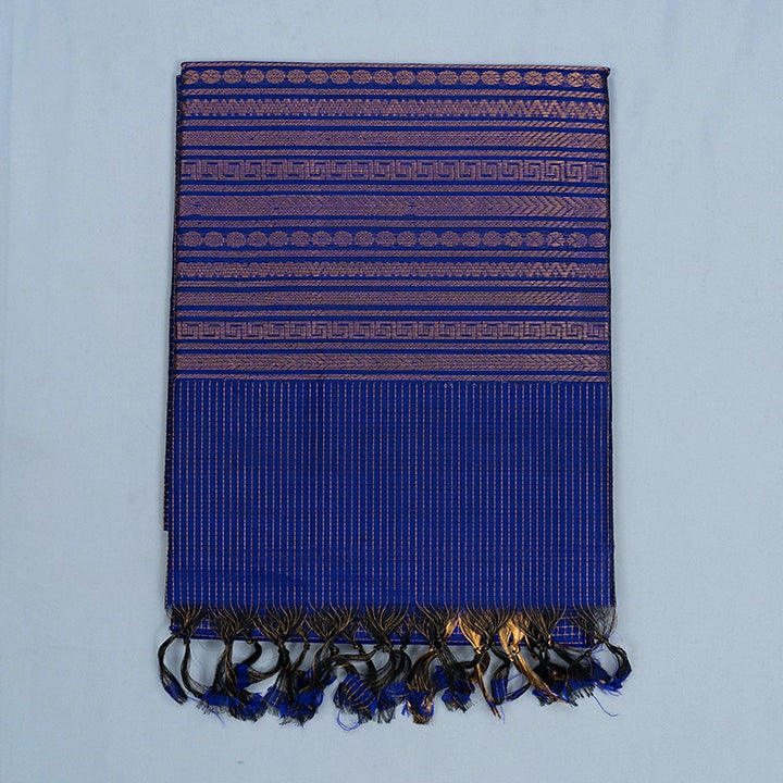 Hayagrivas Purplish-Blue Kora Silk Cotton Saree SSCBF14D6-10