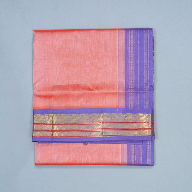 Hayagrivas Coral Peach Pure Silk Cotton Saree SSCBF56E9-9