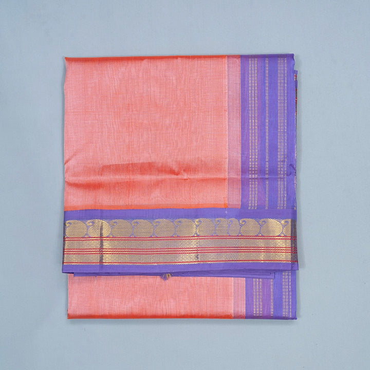 Hayagrivas Coral Peach Pure Silk Cotton Saree SSCBF56E9-9