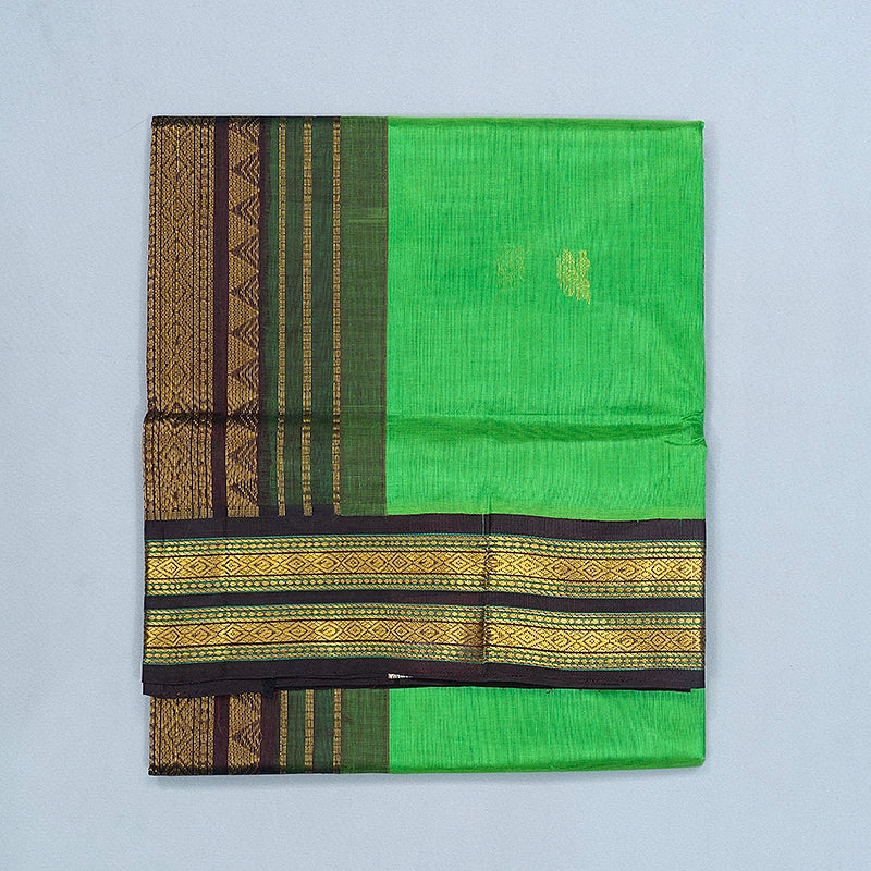 Hayagrivas Parrot Green Pure Silk Cotton Saree SSCBF16D1-11