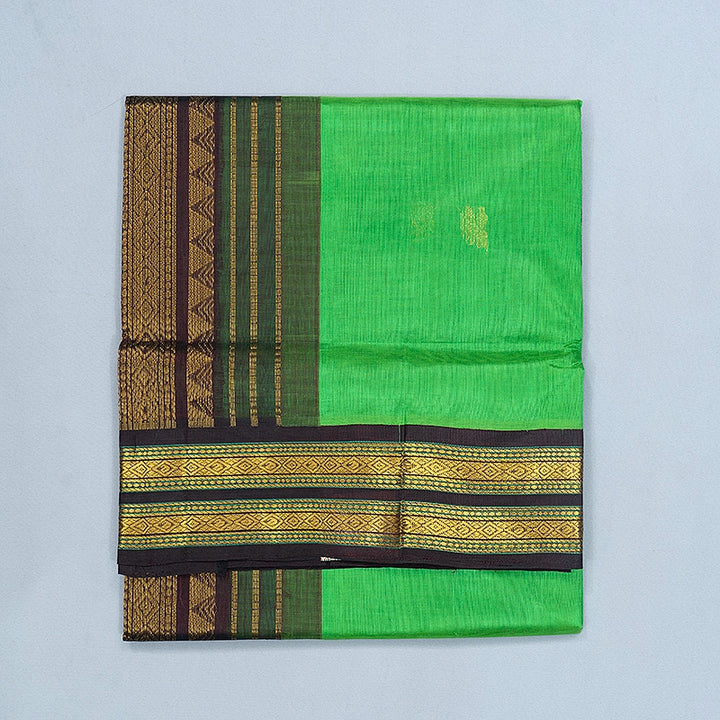 Hayagrivas Parrot Green Pure Silk Cotton Saree SSCBF16D1-11
