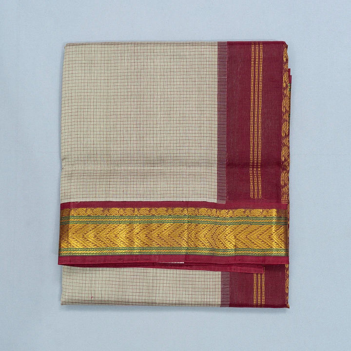 Hayagrivas Cement Green Pure Silk Cotton Saree SSCBF55E2-5
