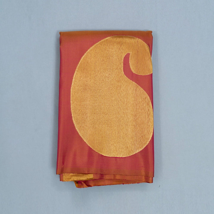Hayagrivas Handloom Beige Kanjivaram Silk Saree with Onion Pink Border KBF393F1-1